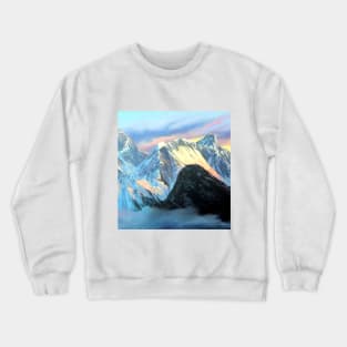 Panoramic Sunrise View Of Everest Mountain Crewneck Sweatshirt